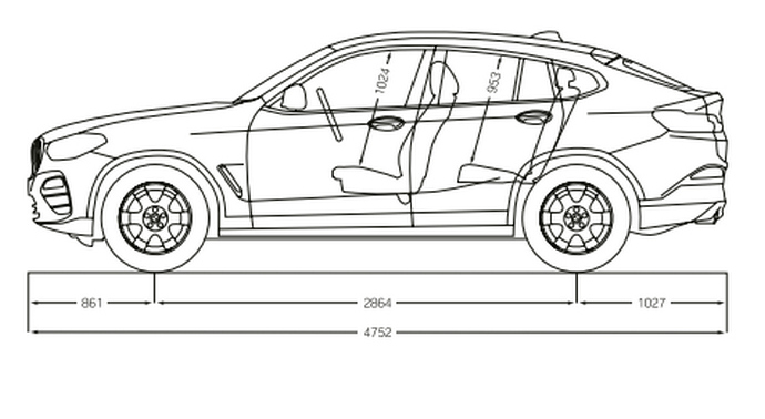 BMW X4 išmatavimai1