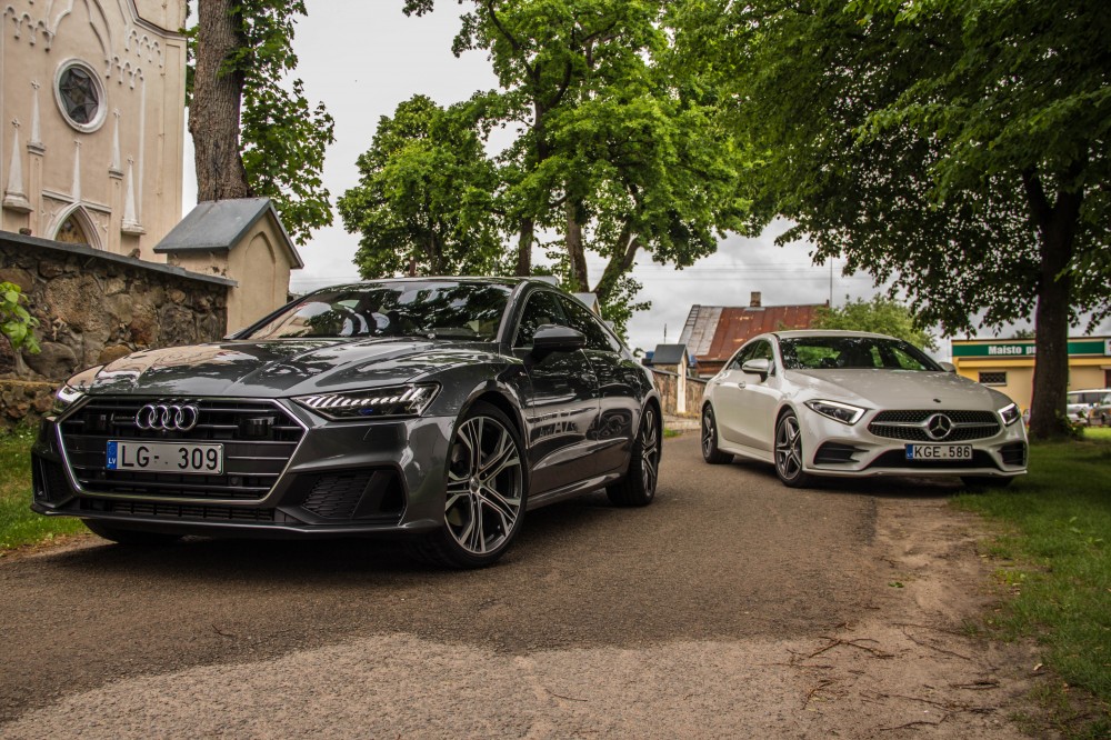 Palyginamasis testas: Audi A7 Sportback prieš Mercedes-Benz CLS