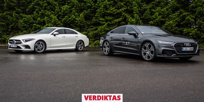 Palyginamasis testas: Audi A7 Sportback prieš Mercedes-Benz CLS