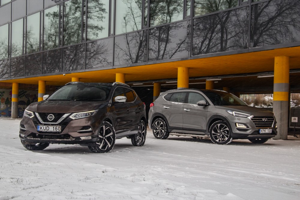 „Nissan Qashqai“ prieš „Hyundai Tucson“ palyginamasis testas