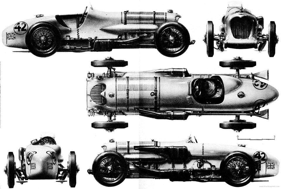 Napier-Railton Special eskizai